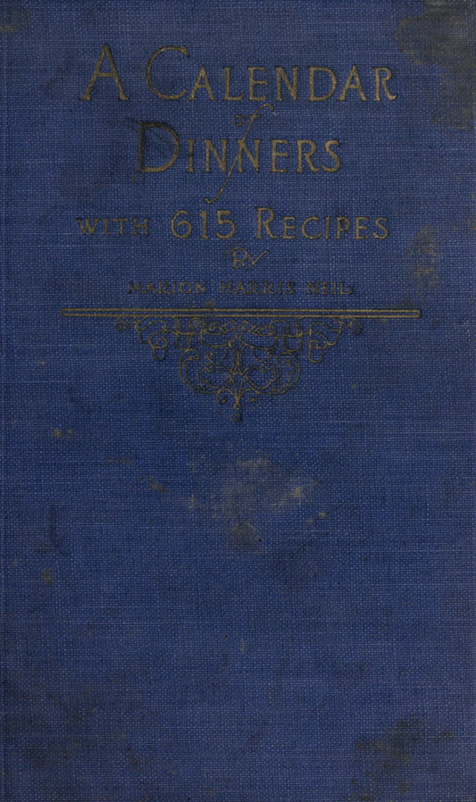 The calender of dinner circa 1922