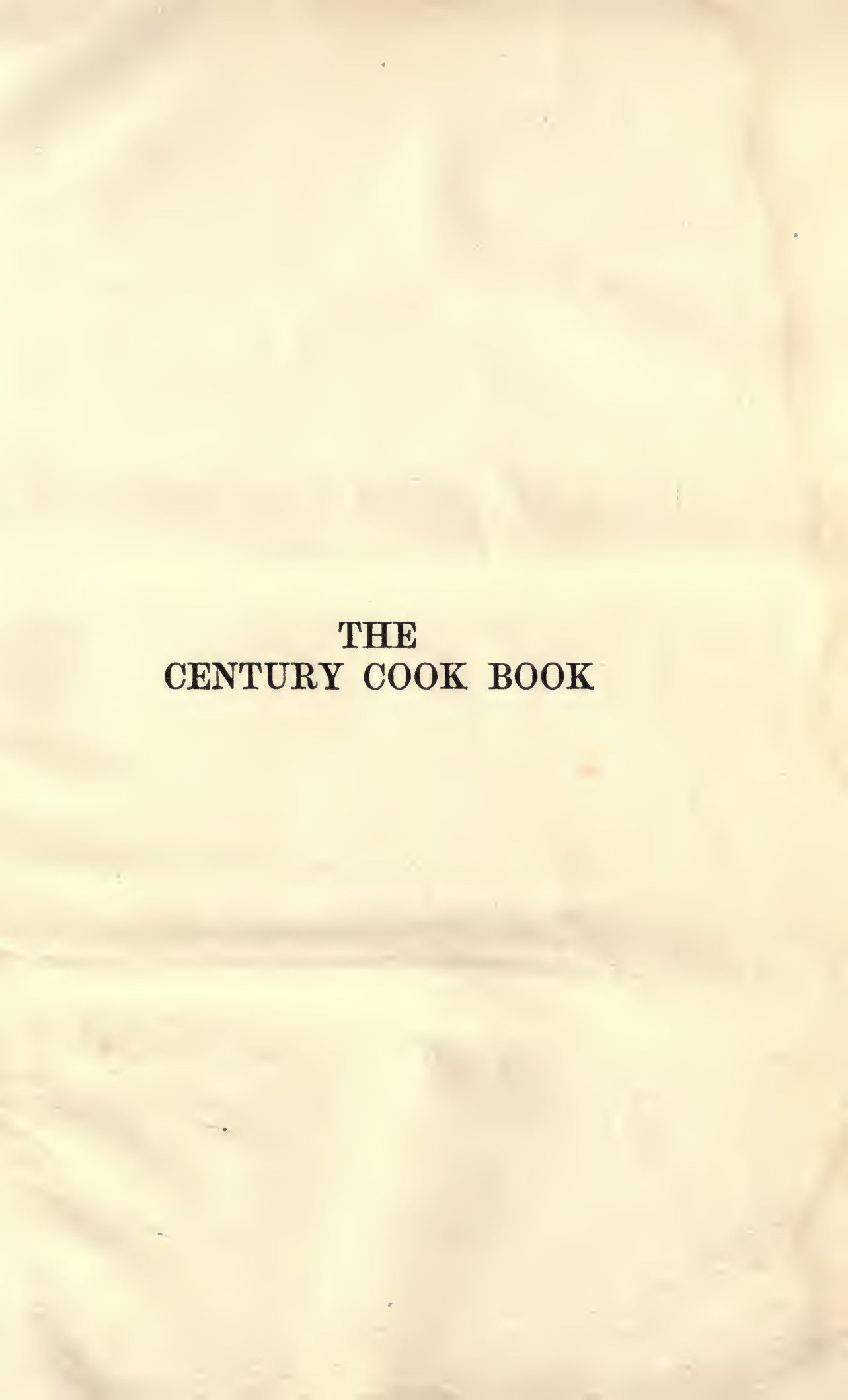 The Century Cookbook circa 1901