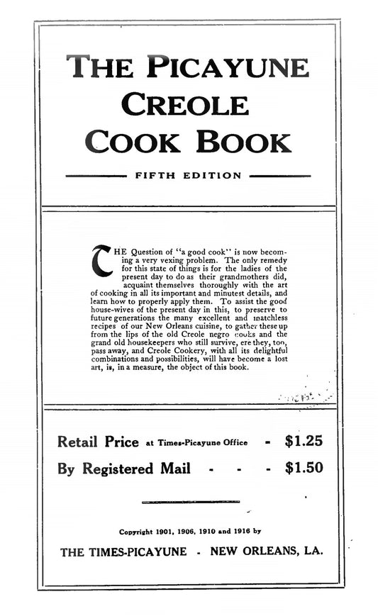 The Picayune Creole Cook Book 1916