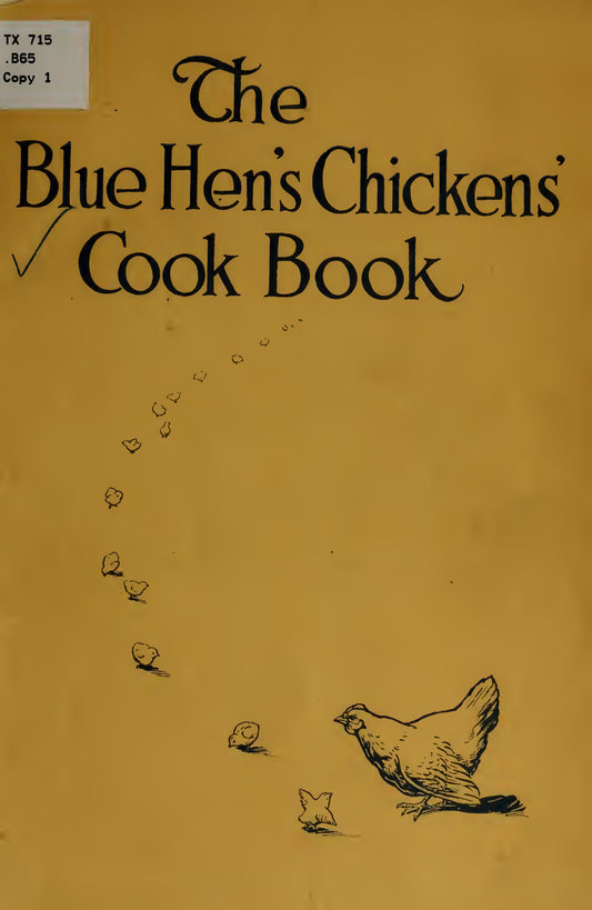 the blue hens chickens cook book circa 1921