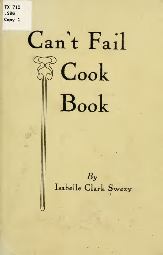 Cant fail cook book