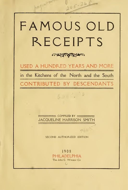Famous Old Receipts
